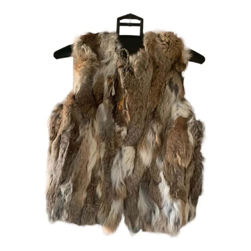 Multicolored Fur Vest, NWOT, Saks Fur Salon, Like New